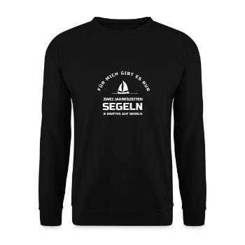 SEGELN-warten auf... - Unisex Pullover - Schwarz - Vorne - Alina (178cm) & Michal (187cm)