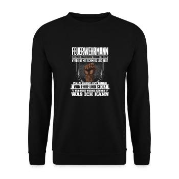 FEUERWEHRMANN - Ehre und Stolz - Unisex Pullover - Schwarz - Vorne - Alina (178cm) & Michal (187cm)