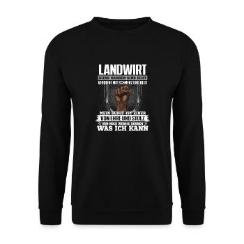 LANDWIRT - Ehre und Stolz - Unisex Pullover - Schwarz - Vorne - Alina (178cm) & Michal (187cm)