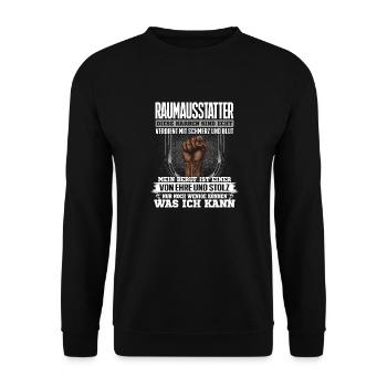 RAUMAUSSTATTER - Ehre und Stolz - Unisex Pullover - Schwarz - Vorne - Alina (178cm) & Michal (187cm)