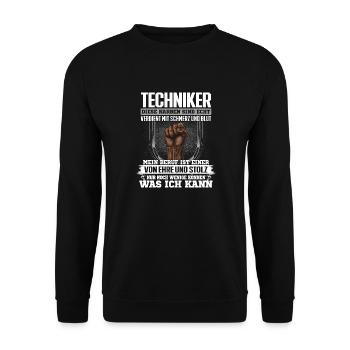 TECHNIKER - Ehre und Stolz - Unisex Pullover - Schwarz - Vorne - Alina (178cm) & Michal (187cm)