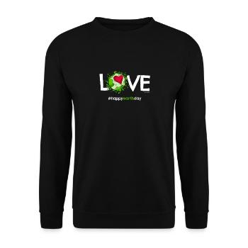 T-shirt de jour de la terre heureux « L'amour » - Sweat-shirt Unisexe - noir - Devant - Alina (178cm) & Michal (187cm)