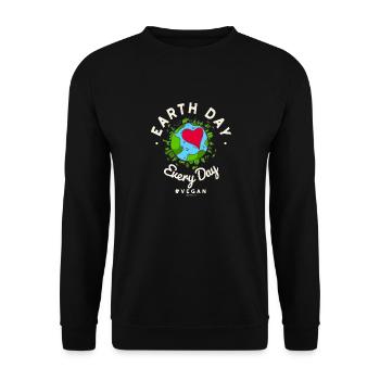 Earth Day Every Day Tshirt #vegan (Compassion) - Unisex Pullover - Schwarz - Vorne - Alina (178cm) & Michal (187cm)