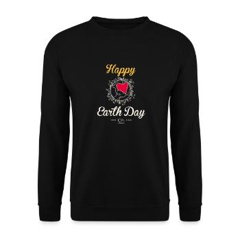 Happy Earth Day TShirt "Heart" - Unisex Pullover - Schwarz - Vorne - Alina (178cm) & Michal (187cm)