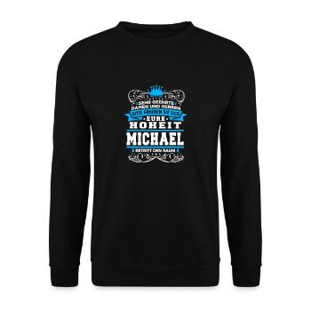 Eure Hoheit - Michael - Unisex Pullover - Schwarz - Vorne - Alina (178cm) & Michal (187cm)