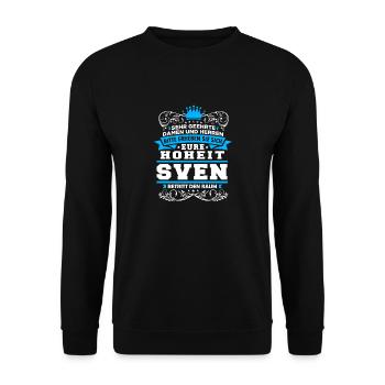 Eure Hoheit - Sven - Unisex Pullover - Schwarz - Vorne - Alina (178cm) & Michal (187cm)