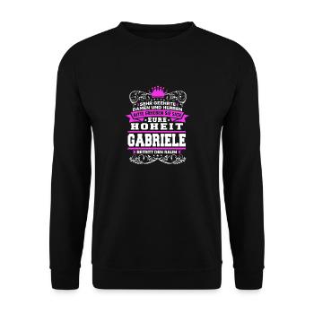 Eure Hoheit - Gabriele - Unisex Pullover - Schwarz - Vorne - Alina (178cm) & Michal (187cm)