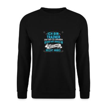 TRAINER - Unisex Pullover - Schwarz - Vorne - Alina (178cm) & Michal (187cm)