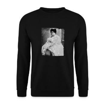 Dicke Frau | vintage - Unisex Pullover - Schwarz - Vorne - Alina (178cm) & Michal (187cm)