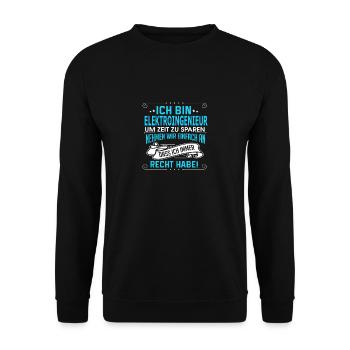 ELEKTROINGENIEUR - Unisex Pullover - Schwarz - Vorne - Alina (178cm) & Michal (187cm)