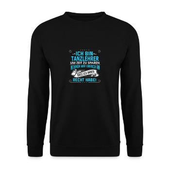 TANZLEHRER - Unisex Pullover - Schwarz - Vorne - Alina (178cm) & Michal (187cm)