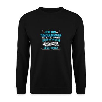 VERSICHERUNGSMAKLER - Unisex Pullover - Schwarz - Vorne - Alina (178cm) & Michal (187cm)