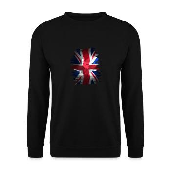 Union Jack skater Uk Flagge England London brexit - Unisex Pullover - Schwarz - Vorne - Alina (178cm) & Michal (187cm)