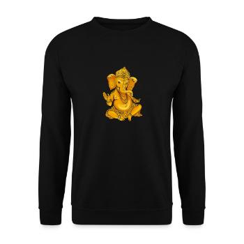 Ganesha Yoga Inde Dieu Bouddha Hindou Namaste or - Sweat-shirt Unisexe - noir - Devant - Alina (178cm) & Michal (187cm)