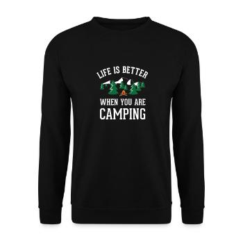 Camping Funny Gift Idea - Unisex Sweatshirt - black - Front - Alina (178cm) & Michal (187cm)