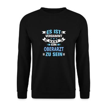 OBERARZT - Unisex Pullover - Schwarz - Vorne - Alina (178cm) & Michal (187cm)