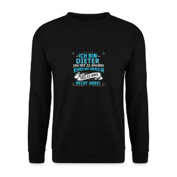 DIETER - Unisex Pullover - Schwarz - Vorne - Alina (178cm) & Michal (187cm)