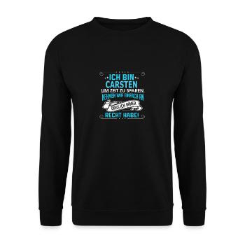 CARSTEN - Unisex Pullover - Schwarz - Vorne - Alina (178cm) & Michal (187cm)