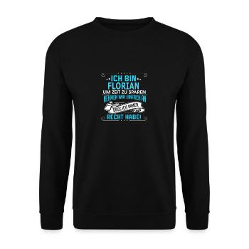 FLORIAN - Unisex Pullover - Schwarz - Vorne - Alina (178cm) & Michal (187cm)