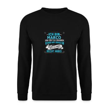 MARCO - Unisex Pullover - Schwarz - Vorne - Alina (178cm) & Michal (187cm)