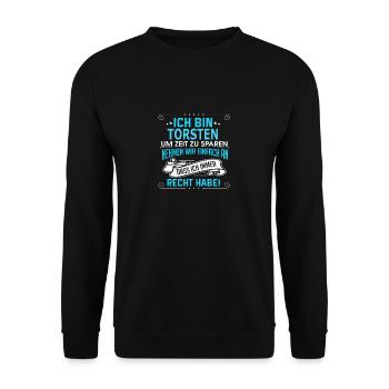 TORSTEN - Unisex Pullover - Schwarz - Vorne - Alina (178cm) & Michal (187cm)