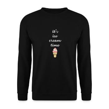 Time for an ice cream - Ice Cream Time - Unisex Sweatshirt - black - Front - Alina (178cm) & Michal (187cm)