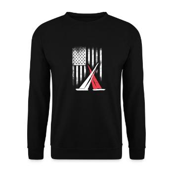 american sail sailing americas cup match race foil - Unisex Sweatshirt - black - Front - Alina (178cm) & Michal (187cm)
