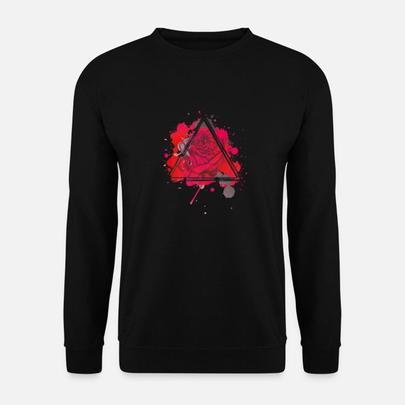 Rote Rose Triangel - Unisex Pullover - Schwarz