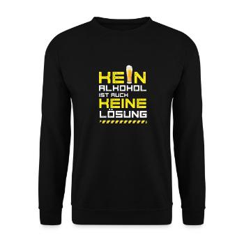 bier party alkohol spruch trinken festival YOLO be - Unisex Pullover - Schwarz - Vorne - Alina (178cm) & Michal (187cm)