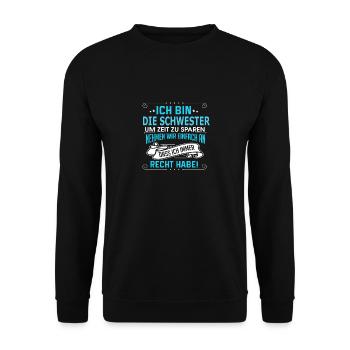 DIE SCHWESTER - Unisex Pullover - Schwarz - Vorne - Alina (178cm) & Michal (187cm)