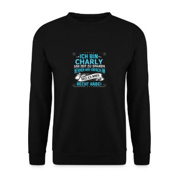 CHARLY - Unisex Pullover - Schwarz - Vorne - Alina (178cm) & Michal (187cm)