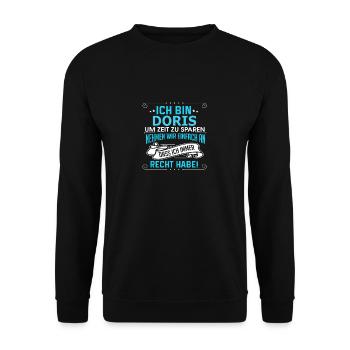DORIS - Unisex Pullover - Schwarz - Vorne - Alina (178cm) & Michal (187cm)