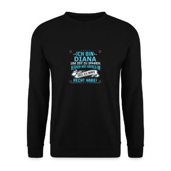 DIANA - Unisex Pullover - Schwarz - Vorne - Alina (178cm) & Michal (187cm)