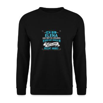 ELENA - Unisex Pullover - Schwarz - Vorne - Alina (178cm) & Michal (187cm)