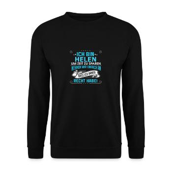 HELEN - Unisex Pullover - Schwarz - Vorne - Alina (178cm) & Michal (187cm)