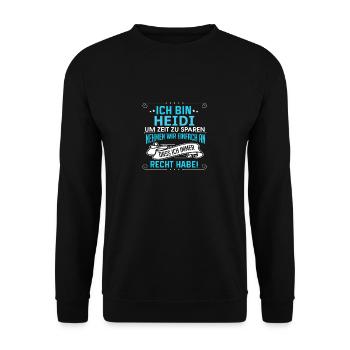 HEIDI - Unisex Pullover - Schwarz - Vorne - Alina (178cm) & Michal (187cm)