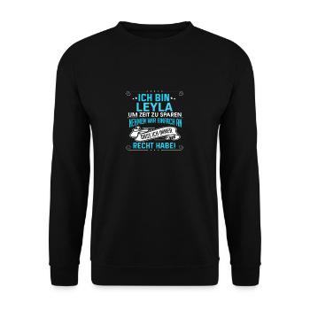 LEYLA - Unisex Pullover - Schwarz - Vorne - Alina (178cm) & Michal (187cm)