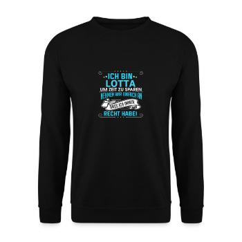 LOTTA - Unisex Pullover - Schwarz - Vorne - Alina (178cm) & Michal (187cm)