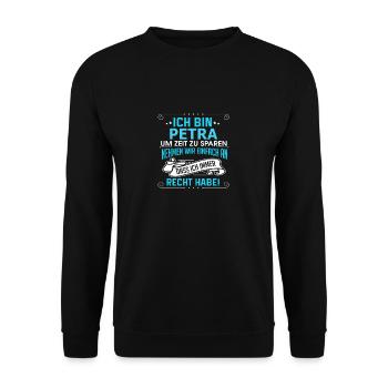 PETRA - Unisex Pullover - Schwarz - Vorne - Alina (178cm) & Michal (187cm)