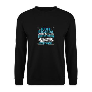 RICARDA - Unisex Pullover - Schwarz - Vorne - Alina (178cm) & Michal (187cm)