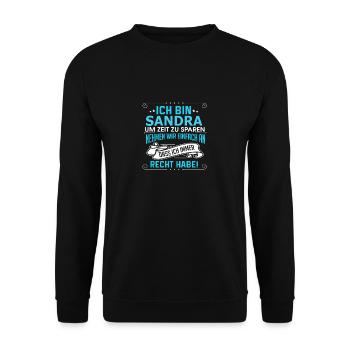 SANDRA - Unisex Pullover - Schwarz - Vorne - Alina (178cm) & Michal (187cm)