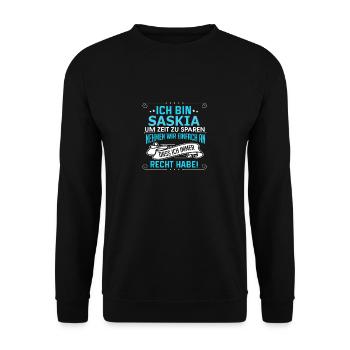 SASKIA - Unisex Pullover - Schwarz - Vorne - Alina (178cm) & Michal (187cm)