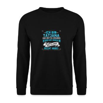 TATJANA - Unisex Pullover - Schwarz - Vorne - Alina (178cm) & Michal (187cm)