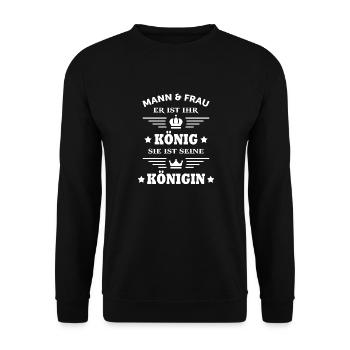 Mann - Unisex Pullover - Schwarz - Vorne - Alina (178cm) & Michal (187cm)
