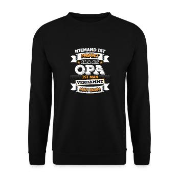 Opa - Unisex Pullover - Schwarz - Vorne - Alina (178cm) & Michal (187cm)