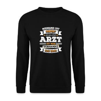 Arzt - Unisex Pullover - Schwarz - Vorne - Alina (178cm) & Michal (187cm)