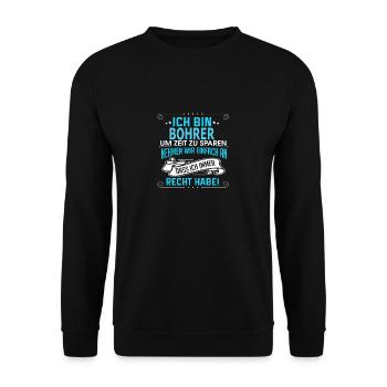BOHRER - Unisex Pullover - Schwarz - Vorne - Alina (178cm) & Michal (187cm)