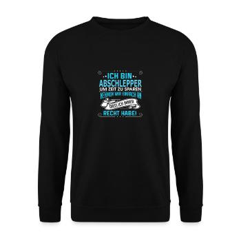 ABSCHLEPPER - Unisex Pullover - Schwarz - Vorne - Alina (178cm) & Michal (187cm)