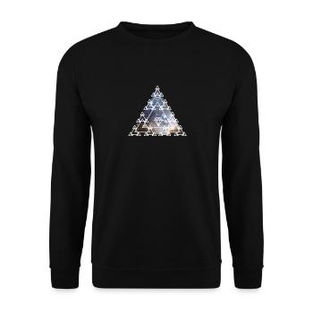 Illuminati Pyramid Eye Universe Alien Nerd pc - Unisex Sweatshirt - black - Front - Alina (178cm) & Michal (187cm)