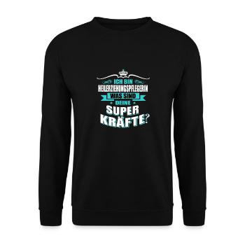 HEILERZIEHUNGSPFLEGERIN - Unisex Pullover - Schwarz - Vorne - Alina (178cm) & Michal (187cm)